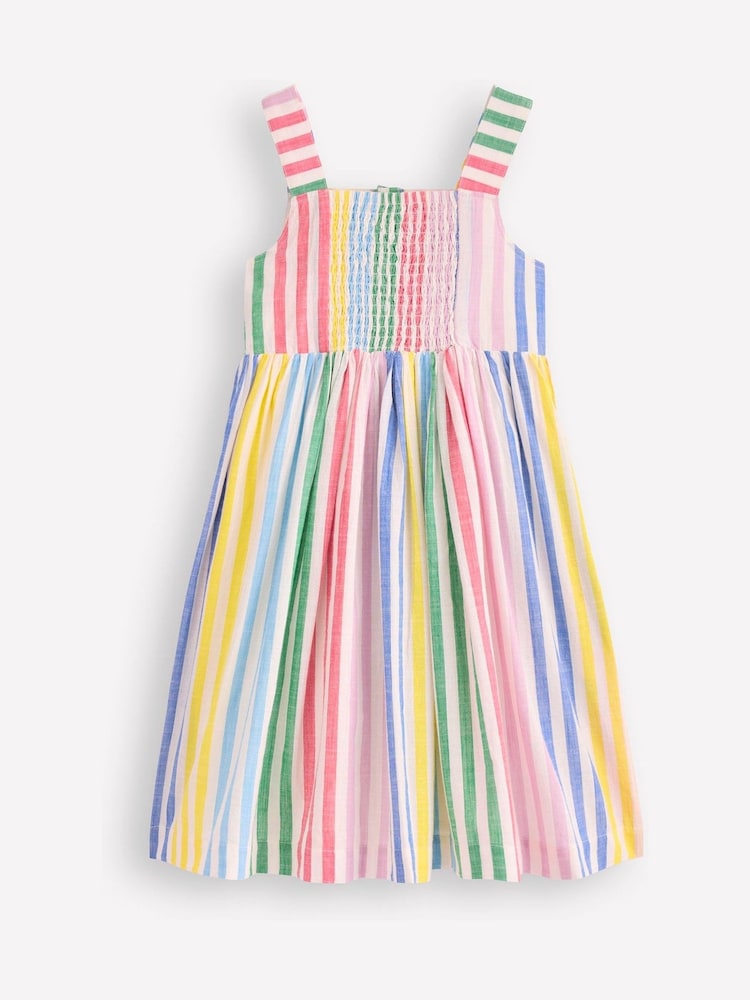 Regenboogstrepen - Boden 100% Cotton Remy Button Through Dress - Image 4 of 5