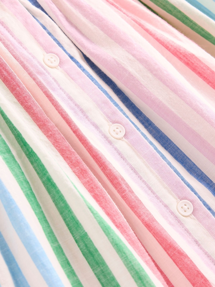 Boden Rainbow Stripe 100% Cotton Remy Button Through Dress - Image 5 of 5 Boden Rainbow Stripe 100% Cotton Remy Button Through Dress - Image 5 of 5