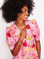 Boden Pink 100% Cotton Bella Puff Sleeve Maxi Dress - Image 2 of 7