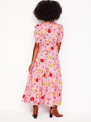 Boden Pink 100% Cotton Bella Puff Sleeve Maxi Dress - Image 3 of 7
