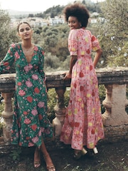 Boden Pink 100% Cotton Bella Puff Sleeve Maxi Dress - Image 5 of 7