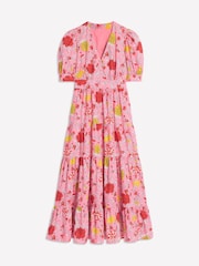 Boden Pink 100% Cotton Bella Puff Sleeve Maxi Dress - Image 7 of 7