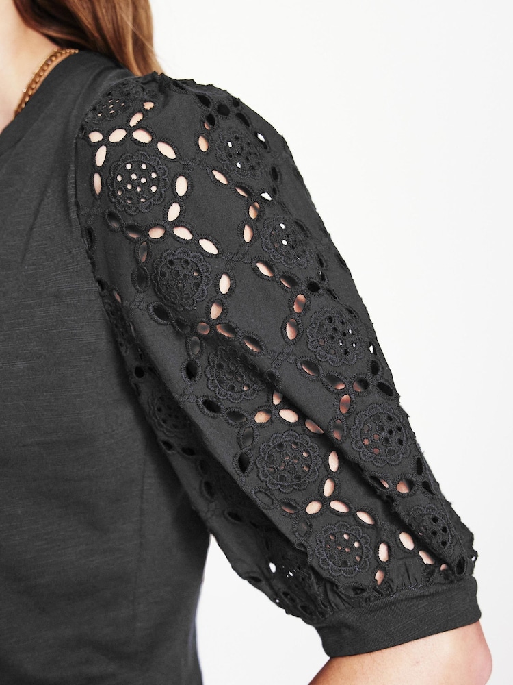 Boden Eden Puff Sleeve Henley Top - Imagen 2 de 5