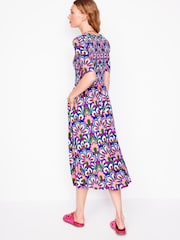 Boden Blue Bethany Smocked Jersey Dress - Image 4 of 6