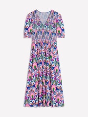 Boden Blue Bethany Smocked Jersey Dress - Image 6 of 6