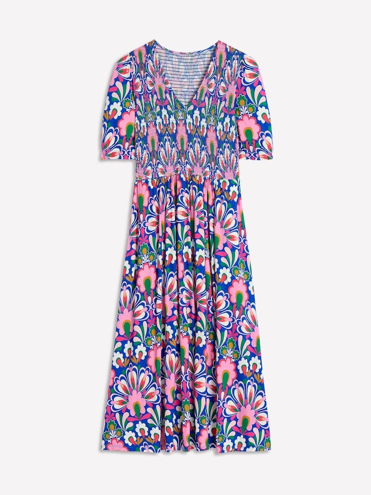Boden Blue Bethany Smocked Jersey Dress - Image 6 of 6 Boden Blue Bethany Smocked Jersey Dress - Image 6 of 6