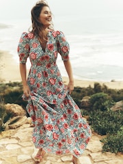 Boden Multi 100% Cotton Bella Puff Sleeve Maxi Dress - Image 1 of 7