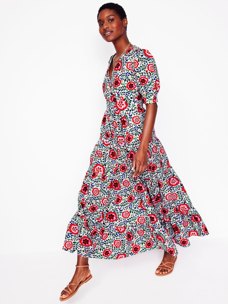 Boden Multi 100% Cotton Bella Puff Sleeve Maxi Dress - Image 5 of 7