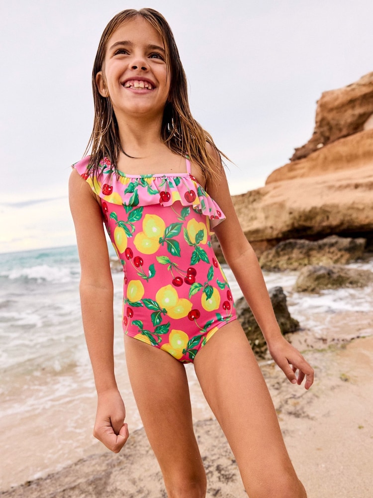 Boden Pink Lemon Lila One Shoulder Swimsuit - Image 1 of 4