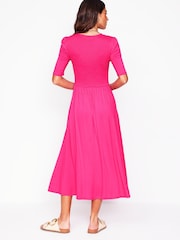 Boden Pink Bethany Smocked Jersey Dress - Image 3 of 6