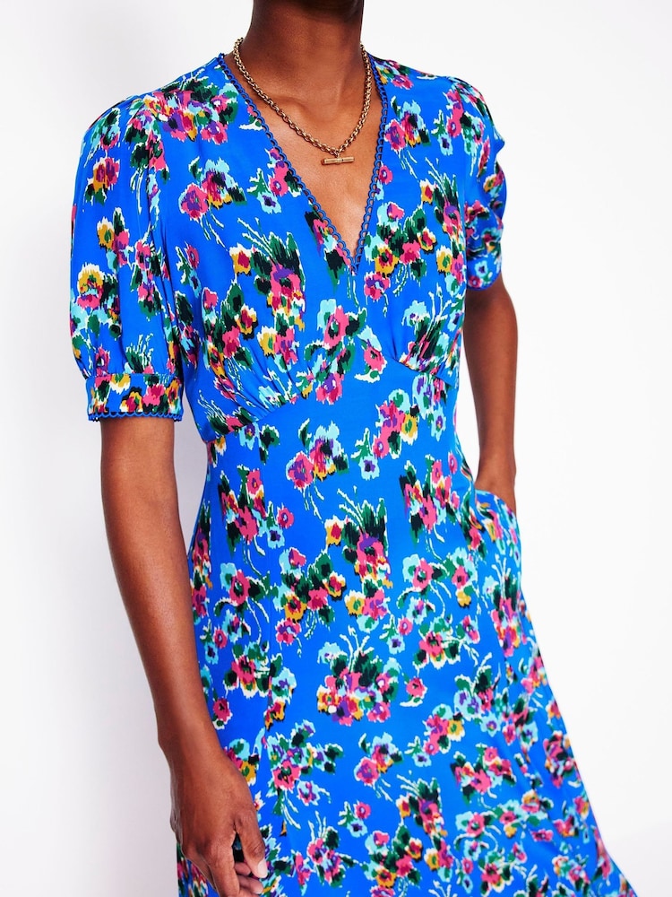 Boden Blue Rosie Godet Tea Dress - Image 2 of 5