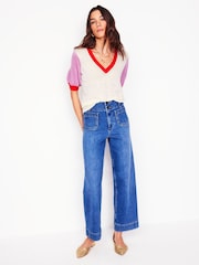 Boden Cream Liv V-Neck T-Shirt - Image 4 of 6