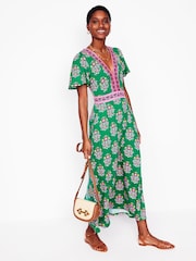 Boden Green Ellie Flutter Maxi Tea Dress - Image 1 of 5