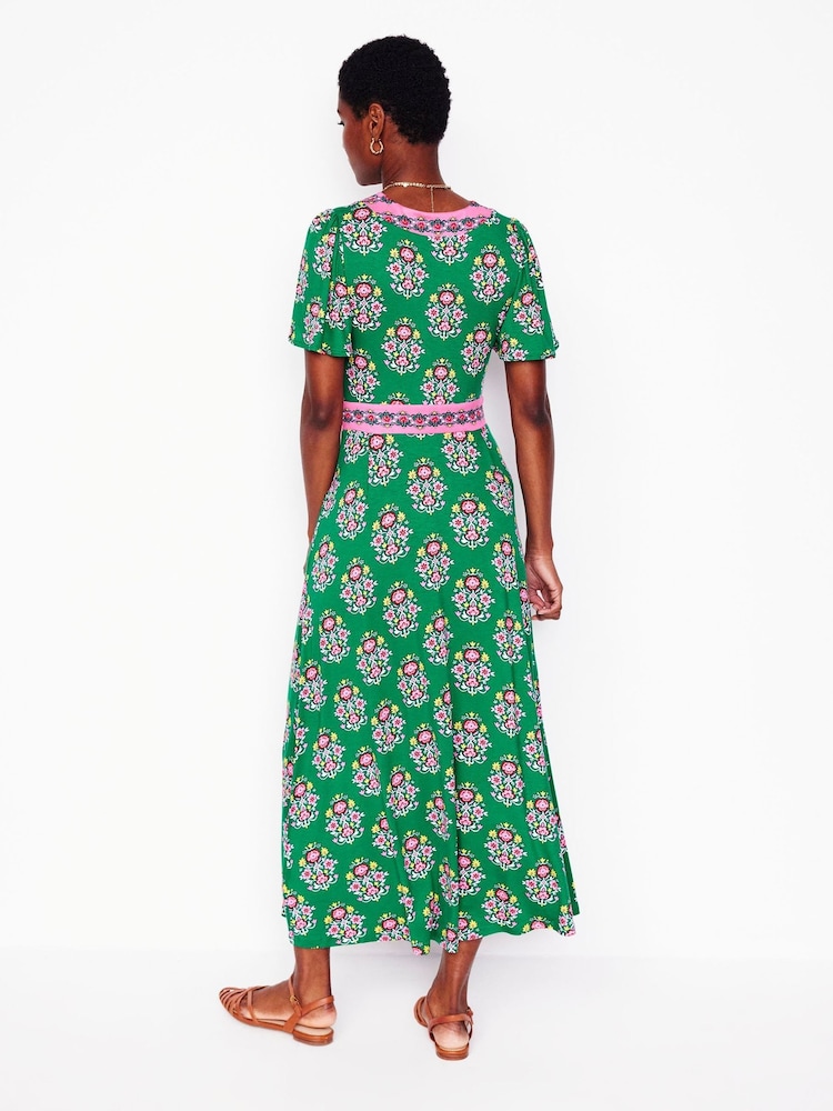 Boden Green Ellie Flutter Maxi Tea Dress - Image 2 of 5 Boden Green Ellie Flutter Maxi Tea Dress - Image 2 of 5