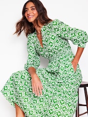 Boden Elena 100% Cotton Tiered Midi Dress - Изображение 1 из 6