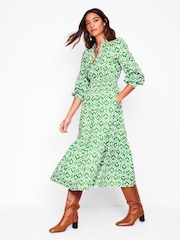 Boden Elena 100% Cotton Tiered Midi Dress - Изображение 5 из 6