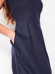 Boden Blue Carla Linen Midi Dress - Image 2 of 6