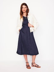 Boden Blue Carla Linen Midi Dress - Image 5 of 6