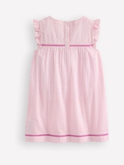 Boden Dark Pink 100% Cotton Celia Woven Embroidered Holiday Dress - Image 2 of 3