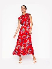 Boden Red Sleeveless Ruffle Dress - Image 2 of 7