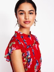 Boden Red Sleeveless Ruffle Dress - Image 3 of 7