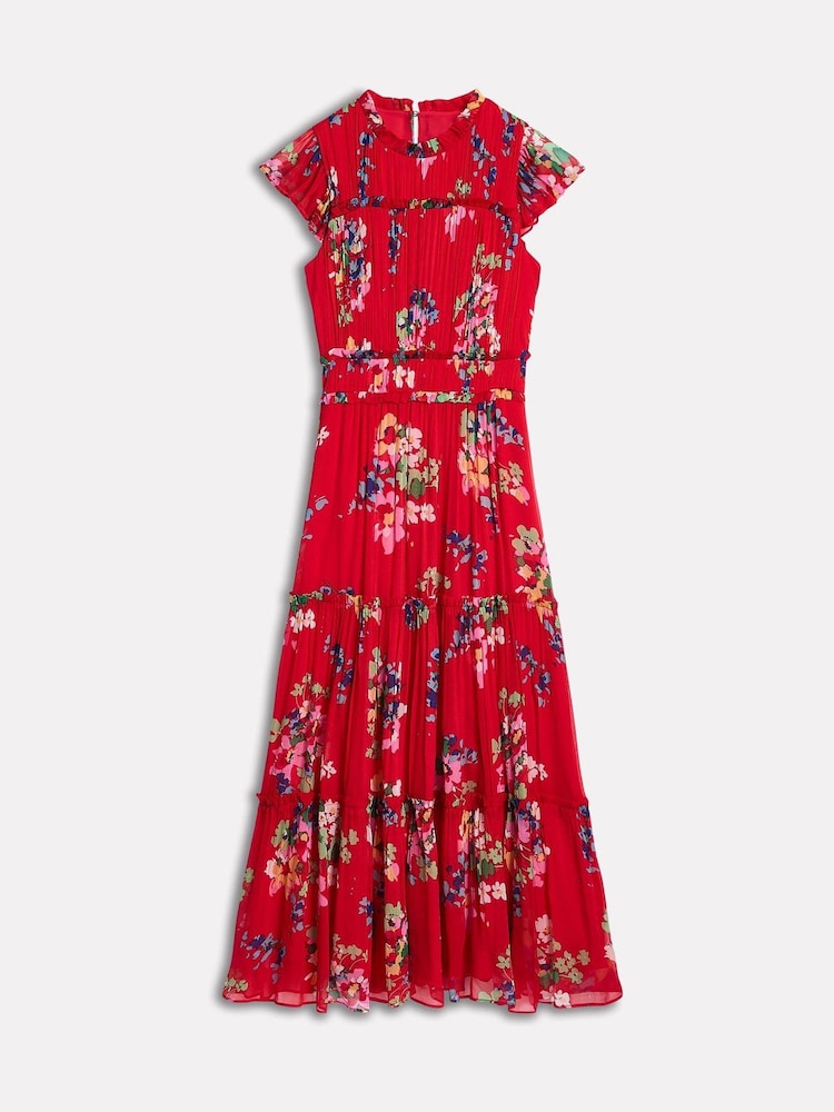 Boden Red Sleeveless Ruffle Dress - Image 7 of 7