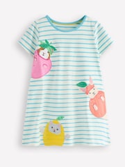 Boden Blue 100% Cotton Short Sleeve Applique Tunic - Image 1 of 3