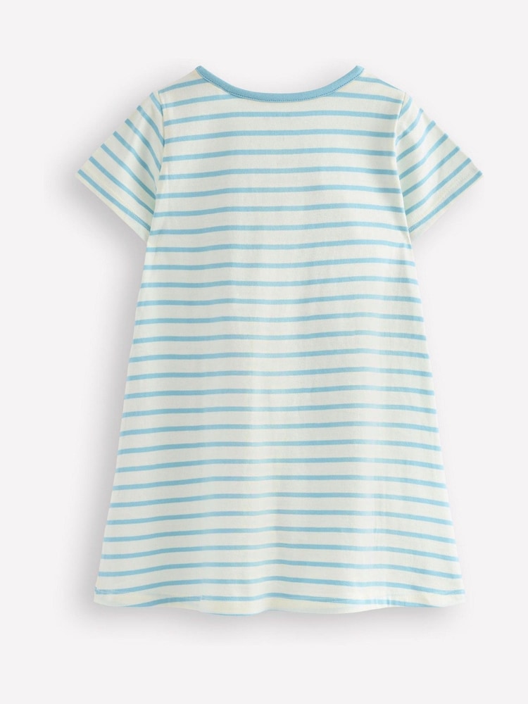Boden Blue 100% Cotton Short Sleeve Applique Tunic - Image 2 of 3