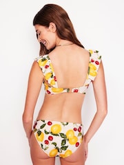 Boden Cream Evia Ruffle Bikini Top - Image 3 of 6