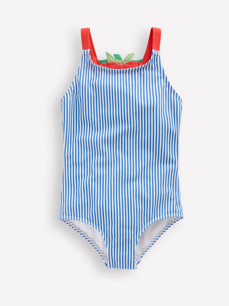 Boden Blue Strawberry Brodie Appliqué Back Swimsuit - Image 3 of 5