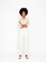 Boden White Bloomsbury 100% Cotton Trousers - Image 1 of 5