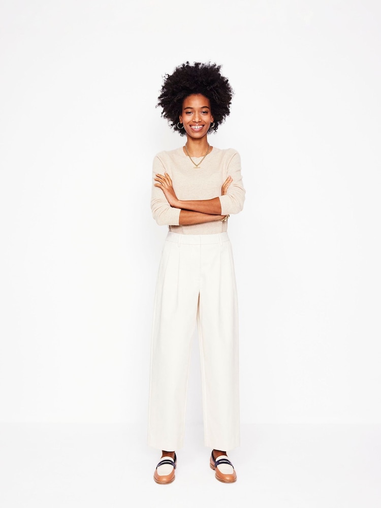 Boden White Bloomsbury 100% Cotton Trousers - Image 1 of 5