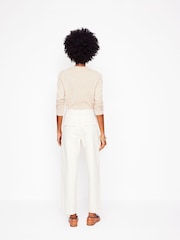 Boden White Bloomsbury 100% Cotton Trousers - Image 3 of 5