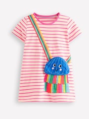 Boden Pink 100% Cotton Short Sleeve Applique Tunic - Image 1 of 3