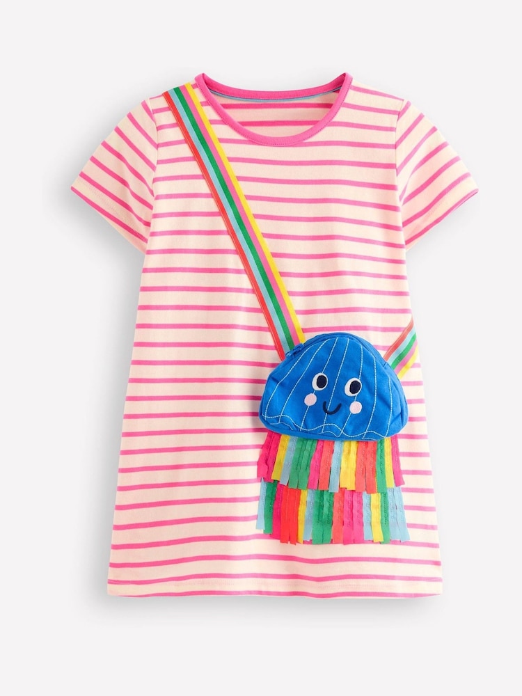 Boden Pink 100% Cotton Short Sleeve Applique Tunic - Image 1 of 3