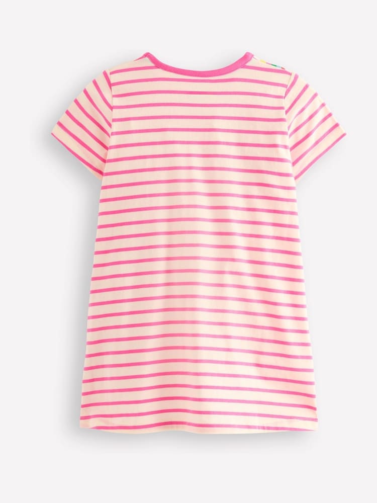 Boden Pink 100% Cotton Short Sleeve Applique Tunic - Image 2 of 3