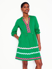 Boden Green 100% Cotton Corinna Ric Rac Jersey Dress - Image 1 of 5