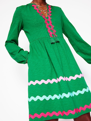 Boden Green 100% Cotton Corinna Ric Rac Jersey Dress - Image 2 of 5