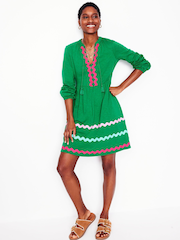 Boden Green 100% Cotton Corinna Ric Rac Jersey Dress - Image 4 of 5