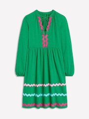 Boden Green 100% Cotton Corinna Ric Rac Jersey Dress - Image 5 of 5