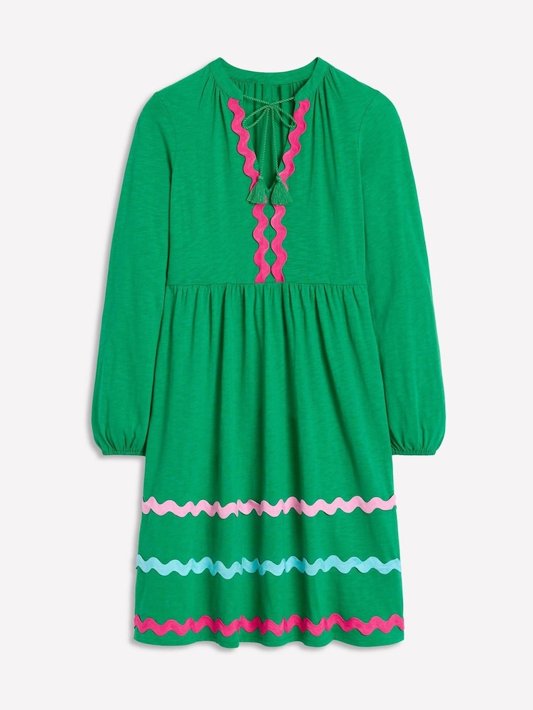 Boden Green 100% Cotton Corinna Ric Rac Jersey Dress - Image 5 of 5