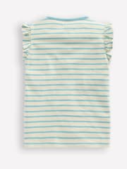 Boden Blue Jellyfish Flutter Short Sleeve 100% Cotton T-Shirt - Image 2 of 3