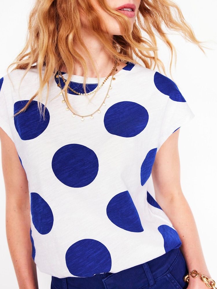 Boden Blue Louisa Slub 100% Cotton T-Shirt - Image 4 of 4