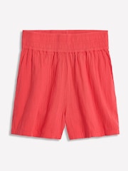 Boden Red Smocked Double Cloth Shorts - Image 5 of 5