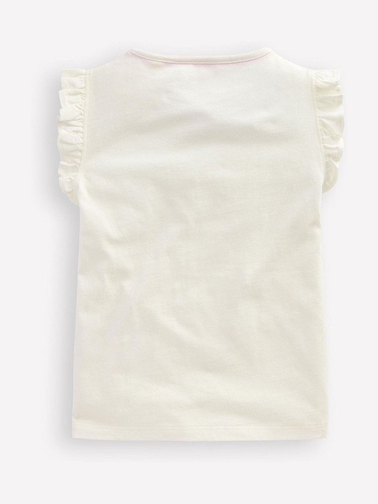 Boden Cream Flutter Short Sleeve 100% Cotton T-Shirt - Image 2 of 3 Boden Cream Flutter Short Sleeve 100% Cotton T-Shirt - Image 2 of 3