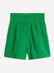 Boden Green Smocked Double Cloth Shorts - Image 6 of 6