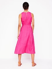 Boden Pink Carla Linen Midi Dress - Image 3 of 7