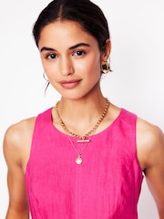 Boden Pink Carla Linen Midi Dress - Image 5 of 7