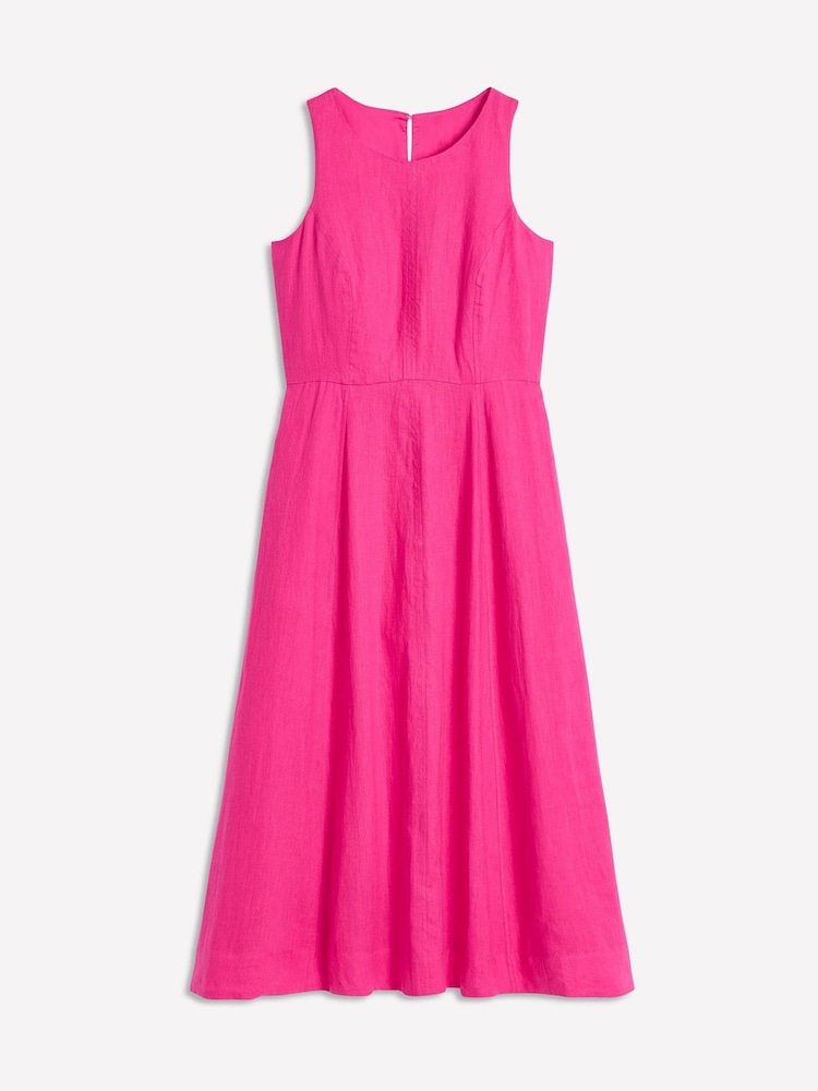 Boden Pink Carla Linen Midi Dress - Image 7 of 7