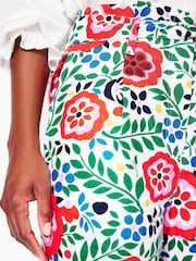 Boden Green Belted 100% Cotton Linen Trousers - Image 3 of 5
